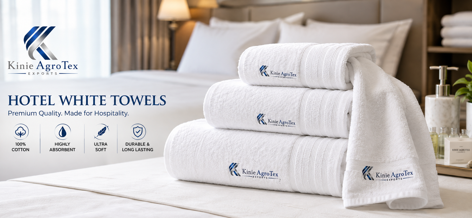 kinie AgroTex hotel white bath towels